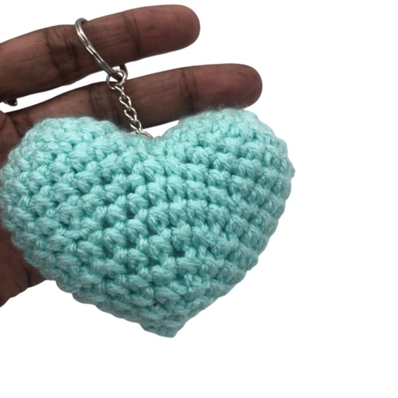 Crochet Heart Keychain, Bag Accessories, Heart Bag Charm - Picture 10 of 13